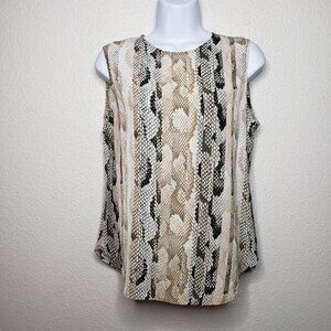 Equipment Femme Sz S Animal Snake Skin Print Pink Sleeveless Silk (806)